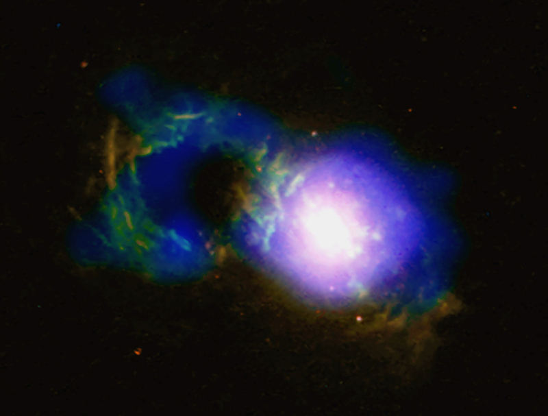 X-ray, optical and radio image of the Teacup galaxy