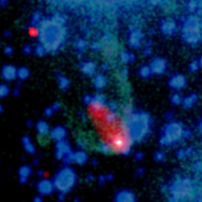 X-ray (Chandra) and optical composite of the Black Widow Pulsar