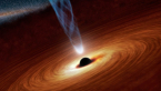 Artist conception of the spinning black hole at the center of NGC 1365