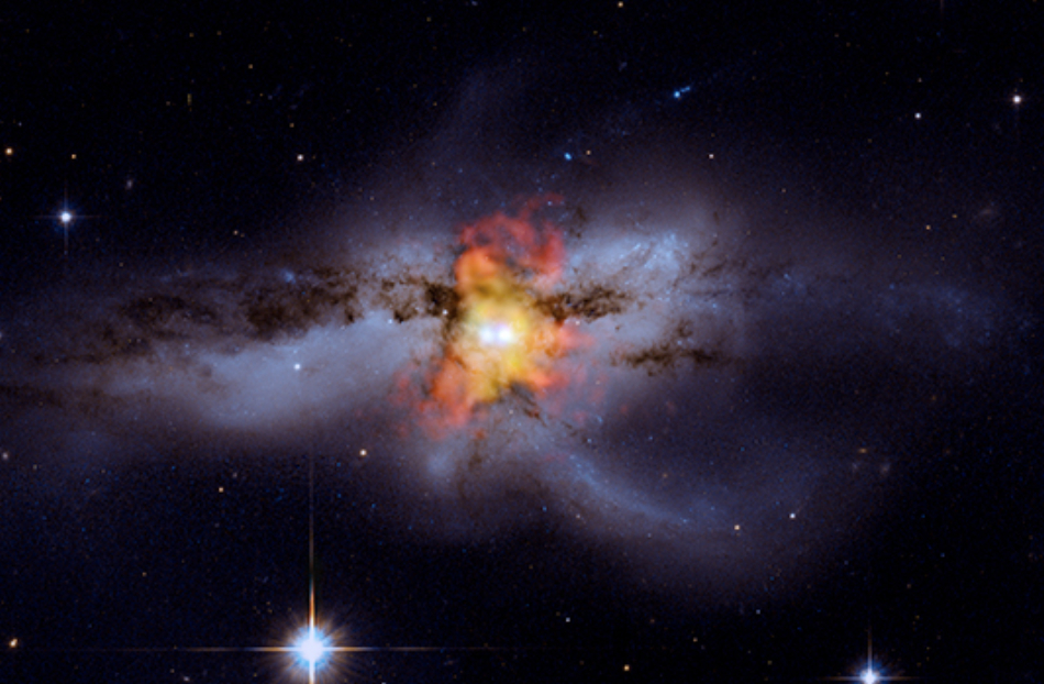 Chandra and HST image of NGC 6240