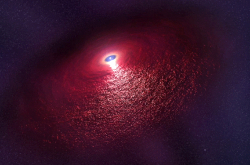Illustration of a dust disk discovered around  neutron star RX J0806.4-4123