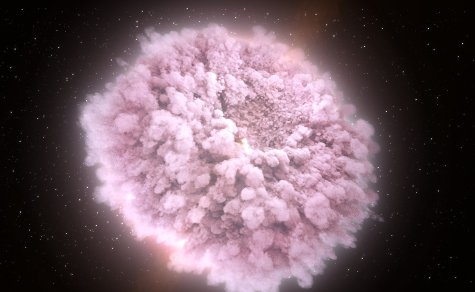 Simulation of a nuclear burst on a neutron star