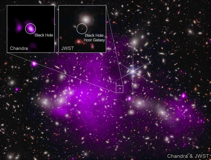 Chandra and JWST identify the most distant black hole ever recorded