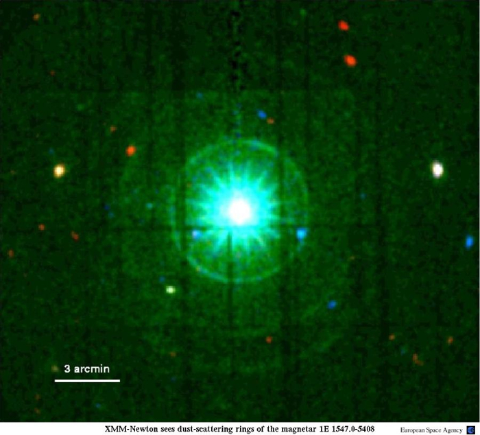 XMM image of magnetar and dust rings