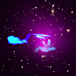 Radio, optical and X-ray composite of the galaxy cluster merger Abell 1033