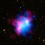 composite X-ray and radio image of Abell 1758