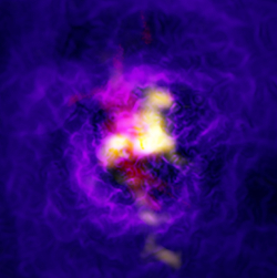 Multiwavelength study of a cosmic fountain in the galaxy cluster Abell 2597