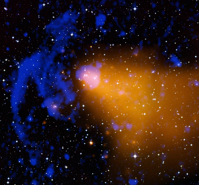 X-ray, optical and radio image of galaxy cluster Abell 3376