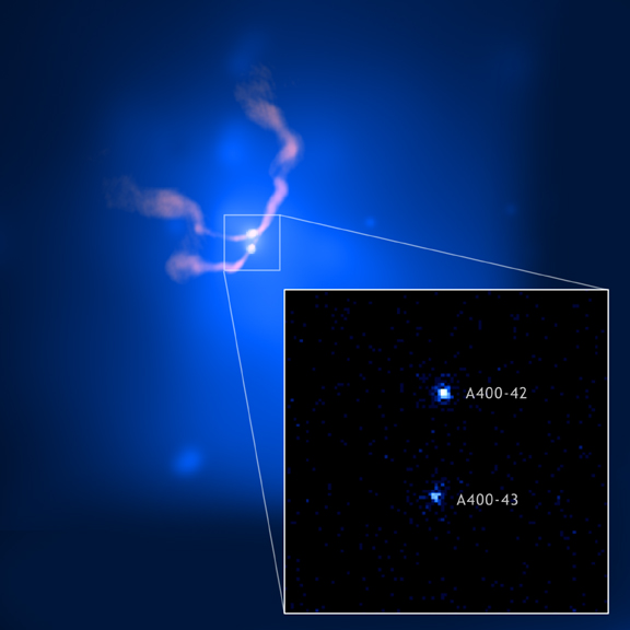 Chandra X-ray and VLA radio image of Abell 400