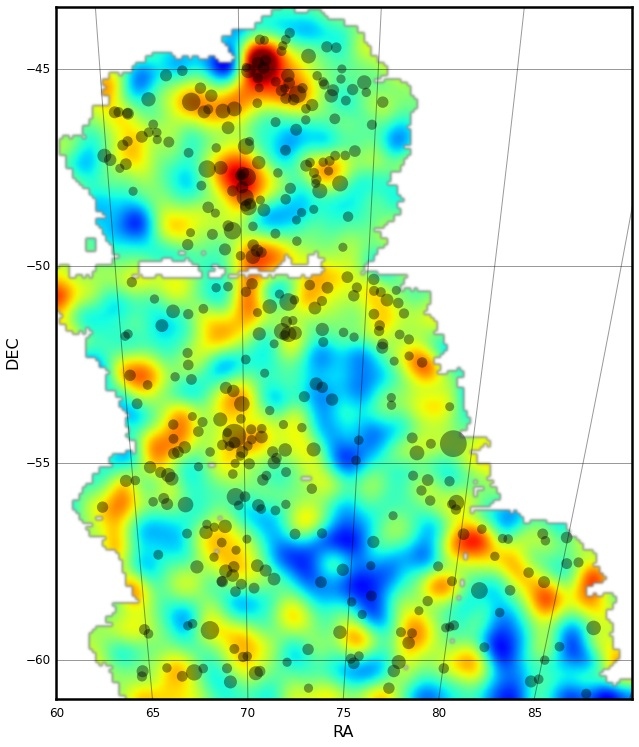 Map of large scale distribution of dark matter