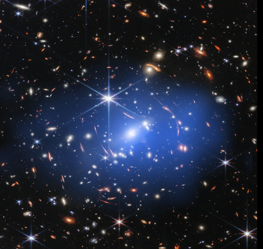 Composite JWST infrared and Chandra X-ray image of the galaxy cluster SMACS J0723
