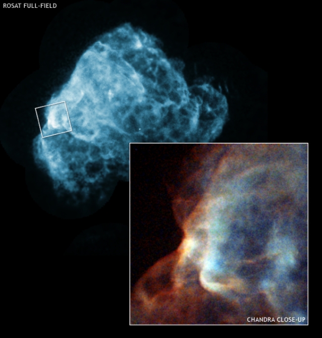 Chandra view of the erosion of an interstellar cloud by a supernova blast wave