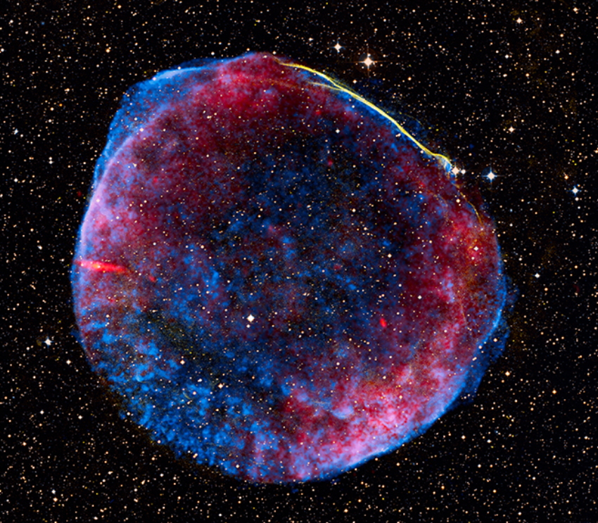 Chandra, optical and radio image of SN 1006