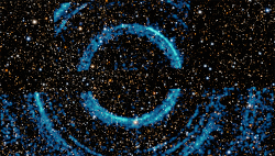 Rings of X-ray light echos from an outburst of V404 Cyg superimposed on an optical image
