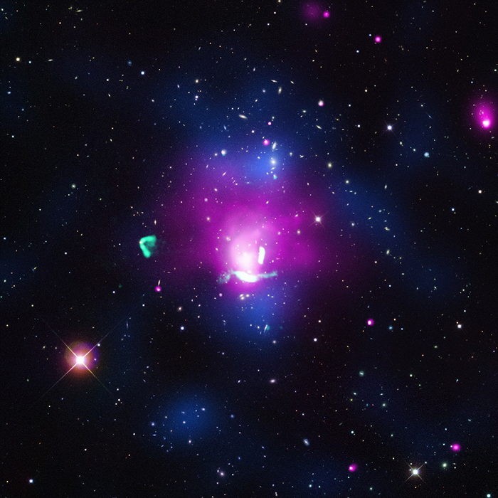 X-ray, optical and radio image of Abell 1033