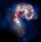 IR, Optical and X-ray mosaic of the Antennae Galaxies