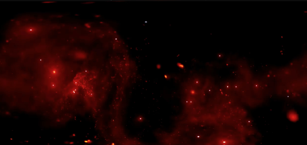 Frame from a 360 degree simulation of the hot gas in the center of the Milky Way