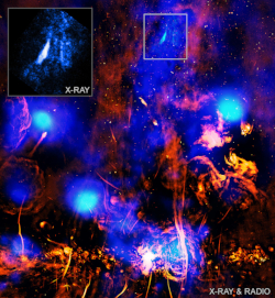 X-ray and radio composite of the region near the Galactic Center