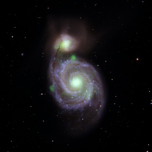 NuSTAR hard X-ray image of the Whirlpool galaxy and M51b compared to the optical