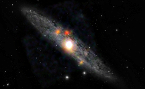 Composite NuSTAR high energy and optical image of the Sculptor galaxy