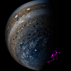 Juno view of Jupiter with X-ray emission from the southern aurora