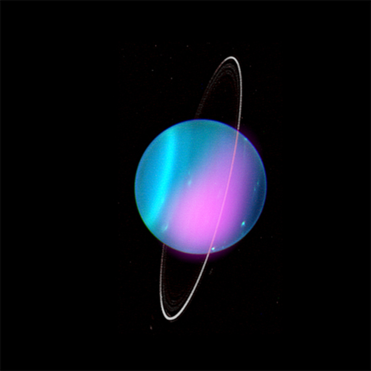 Chandra X-ray and Keck optical image of Uranus