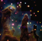 Chandra and HST image of the Eagle Nebula field