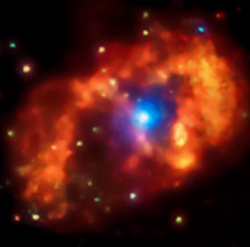 Chandra energy-coded X-ray image of eta Carinae
