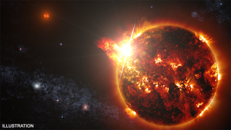Illustration of a coronal mass ejection from the star HR 9024