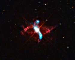 Chandra X-ray and optical composite image of the R Aquarii symbiotic binary system