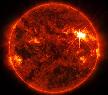 extreme UV image of a strong stellar flare on the sun, June 19 2025, by the Solar Dynamics Observatory extreme UV image of a strong stellar flare on the sun, June 19 2025, by the Solar Dynamics Observatory