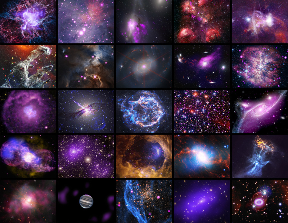 Sample of 25 stunning high-resolution X-ray images obtained by the Chanda X-ray Observatory