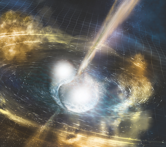 Illustration of two neutron stars merging