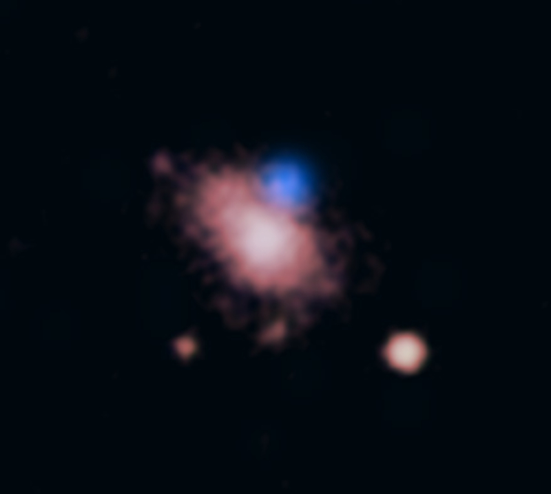 Composite Chandra X-ray (blue) and optical image of a luminous fast blue optical transient in an external galaxy