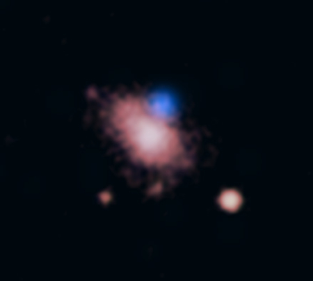 Composite Chandra X-ray (blue) and optical image of a luminous fast blue optical transient in an external galaxy
