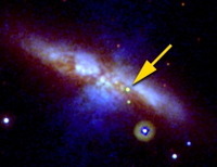 Swift UVOT image of SN 2014J in M82