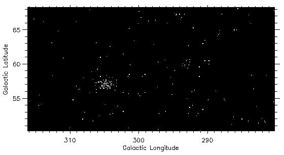 A simulated comparison of the Virgo region which contains 3C 279
as seen above 1 GeV by EGRET