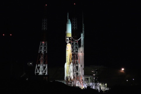 Hitomi on the launch pad at Tanegashima Space Center