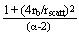 (1+ (4r<sub>b</sub>/r<sub>scatt</sub>)<sup>2</sup>)/(alpha - 2)