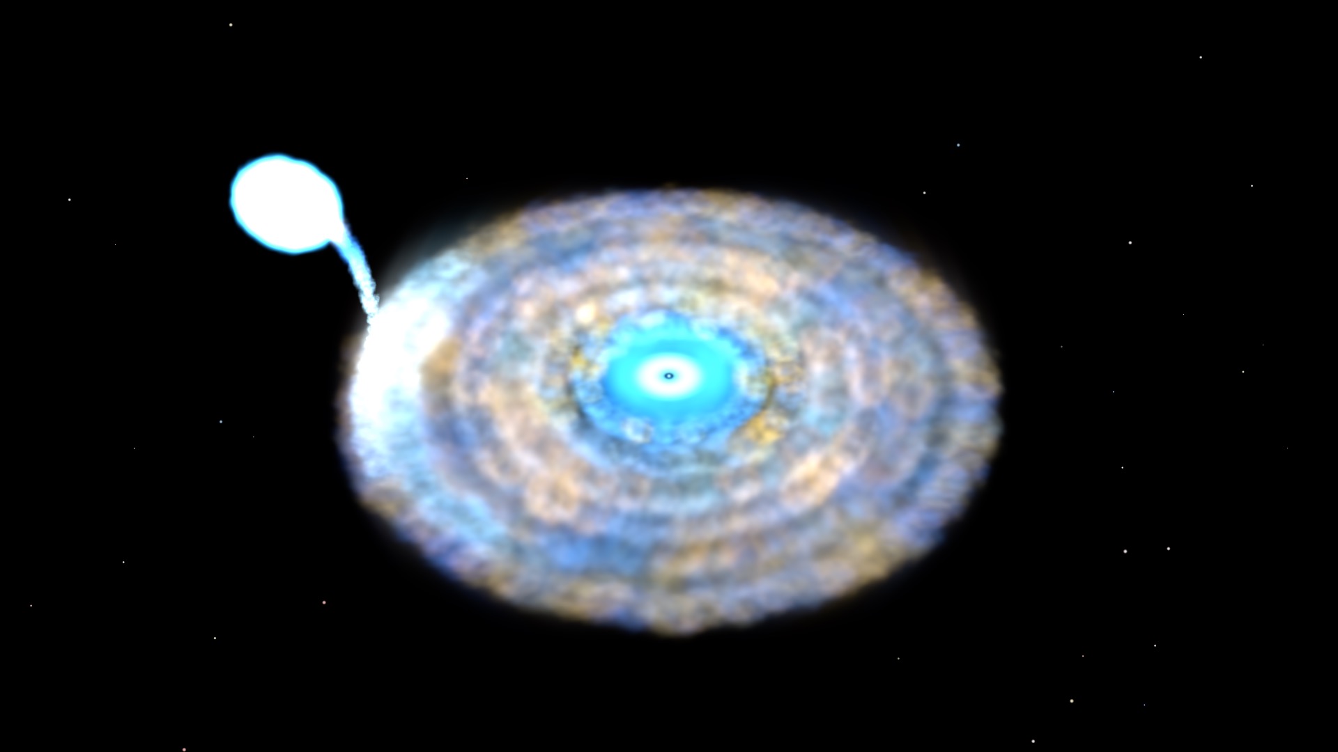 Artist impression of a neutron star system like IGR J17072-6143