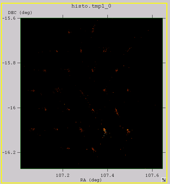  Raw NICER countrates (yellow pixels being brightest) at the locations of 37 NICER pointings in a hexagonal grid on the sky, filling the MAXI error circle to search for the newly discovered MAXI J0709-159.