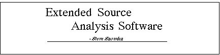 Extended Source Analysis Software, by Steve Snowden