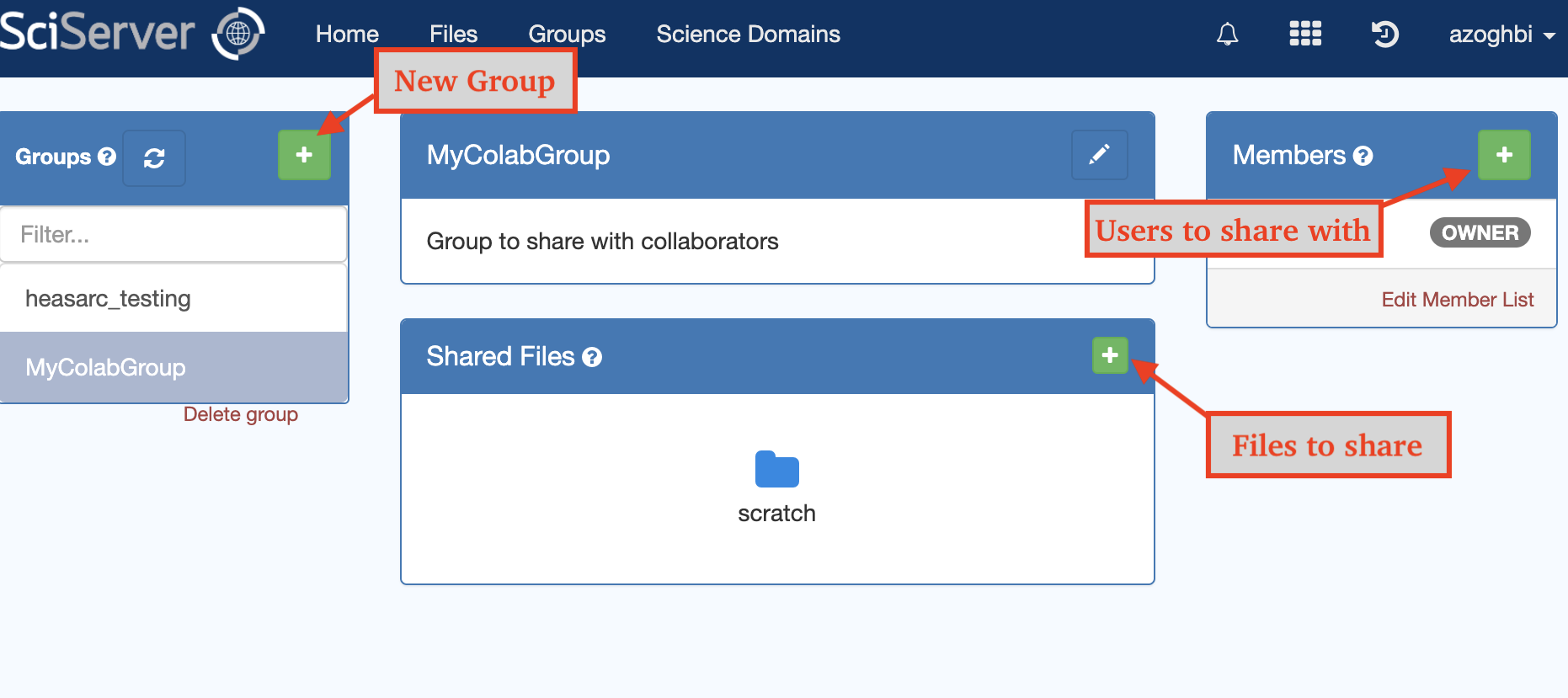 Group sharing screenshot