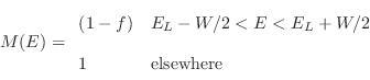 \begin{displaymath}
M(E) = f \exp[-\eta_H \sigma(E)] + (1-f)
\end{displaymath}