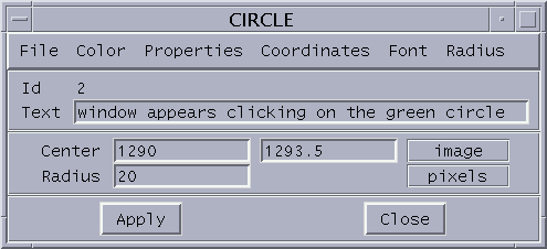 SAO DS9 circle define