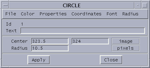SAO DS9 circle define