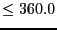$\le 360.0$