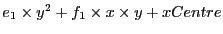 $e_1 \times y^{2} + f_1 \times x \times y + xCentre$