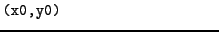 $\textstyle \parbox{.30\textwidth}{{\tt (x0,y0)}}$