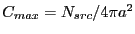 $C_{max} = N_{src}/4\pi a^2$